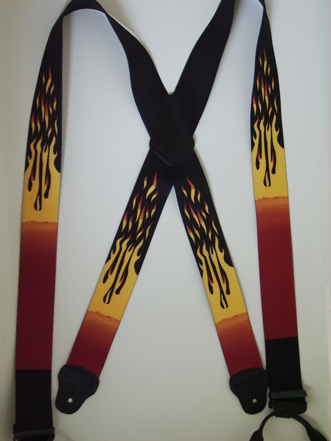 BUTTON-ON FLAMES RED, ORANGE AND YELLOW 1 1/2 inches wide and 48 inches long. UB120N48FLAM